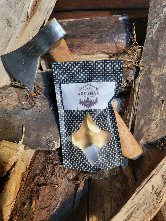 Freeze-Dried Pink Lady Apple Slices with Caramel Drizzle