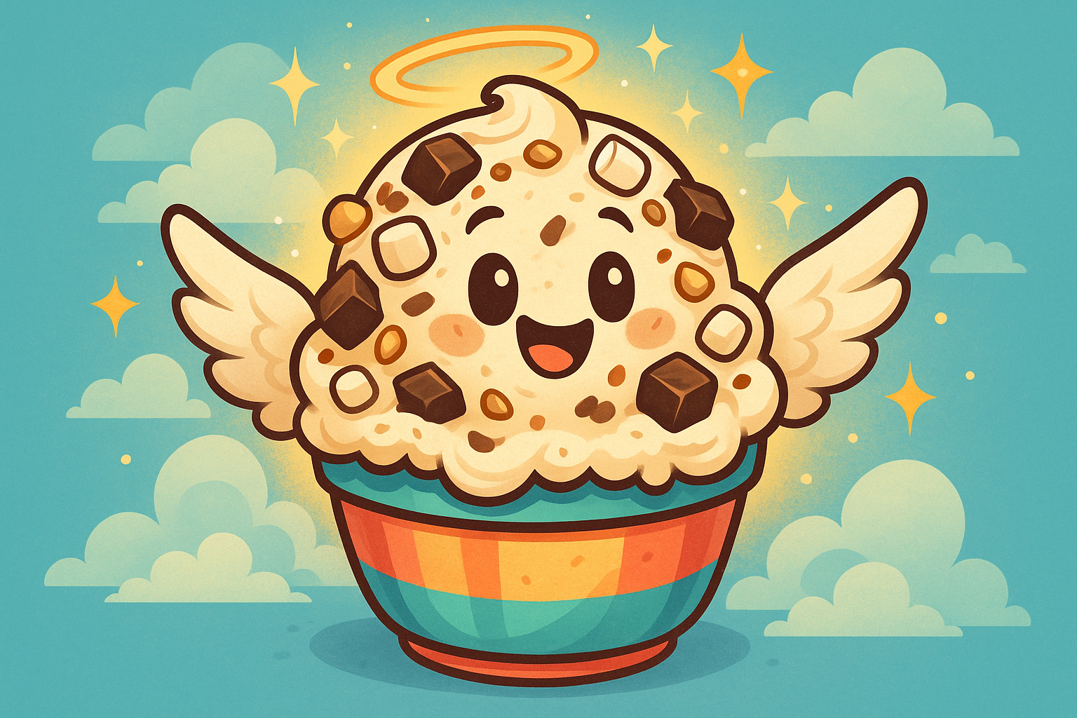 Heavenly hash ice cream cartoon